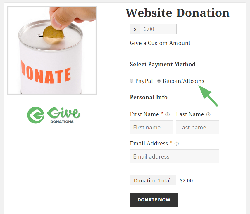 Bitcoin Donation Page
